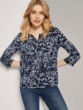 Henley-Shirt mit Blumenprint - Frauen - blue flower design Henley-Shirt mit Blumenprint - Frauen - blue flower design - 5 - TOM TAILOR
