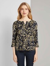 Henley-Shirt mit Blumenprint - Frauen - yellow flower design Henley-Shirt mit Blumenprint - Frauen - yellow flower design - 1 - TOM TAILOR
