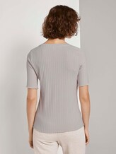 T-Shirt in Ripp-Optik - Frauen - desert sand melange T-Shirt in Ripp-Optik - Frauen - desert sand melange - 2 - TOM TAILOR