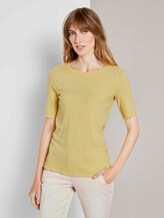 T-Shirt in Ripp-Optik - Frauen - honey popcorn T-Shirt in Ripp-Optik - Frauen - honey popcorn - 1 - TOM TAILOR