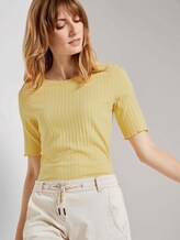 T-Shirt in Ripp-Optik - Frauen - honey popcorn T-Shirt in Ripp-Optik - Frauen - honey popcorn - 5 - TOM TAILOR