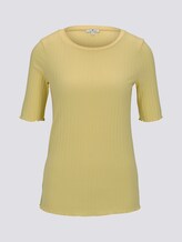T-Shirt in Ripp-Optik - Frauen - honey popcorn T-Shirt in Ripp-Optik - Frauen - honey popcorn - 7 - TOM TAILOR