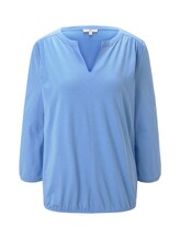 TOM TAILOR Damen Blusenshirt mit elastischem Bund, blau, Gr.XXL
