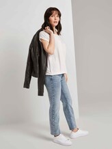 T-shirt in a mix of materials - Women - Whisper White T-shirt in a mix of materials - Women - Whisper White - 3 - TOM TAILOR