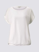 T-shirt in a mix of materials - Women - Whisper White T-shirt in a mix of materials - Women - Whisper White - 7 - TOM TAILOR
