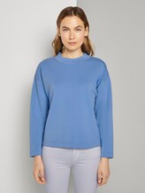 Sweatshirt mit Tape-Einsatz - Frauen - sea blue Sweatshirt mit Tape-Einsatz - Frauen - sea blue - 1 - TOM TAILOR
