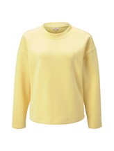 TOM TAILOR Damen Sweatshirt mit Tape-Einsatz, gelb, Gr.S