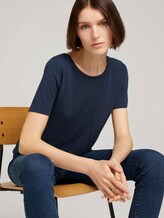 Strukturiertes Blusenshirt - Frauen - Real Navy Blue Strukturiertes Blusenshirt - Frauen - Real Navy Blue - 5 - TOM TAILOR Denim
