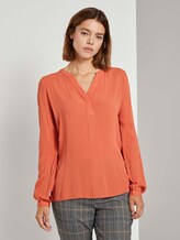 Tunika mit Henley-Ausschnitt - Frauen - burnt coral Tunika mit Henley-Ausschnitt - Frauen - burnt coral - 1 - TOM TAILOR Denim