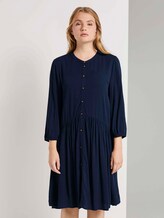 Geknöpftes Minikleid mit Volant - Frauen - Real Navy Blue Geknöpftes Minikleid mit Volant - Frauen - Real Navy Blue - 1 - TOM TAILOR Denim