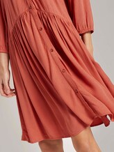 Geknöpftes Minikleid mit Volant - Frauen - burnt coral Geknöpftes Minikleid mit Volant - Frauen - burnt coral - 10 - TOM TAILOR Denim