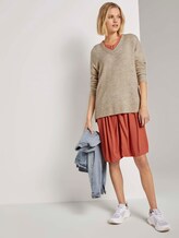 Geknöpftes Minikleid mit Volant - Frauen - burnt coral Geknöpftes Minikleid mit Volant - Frauen - burnt coral - 3 - TOM TAILOR Denim