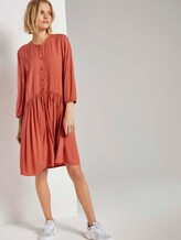 Geknöpftes Minikleid mit Volant - Frauen - burnt coral Geknöpftes Minikleid mit Volant - Frauen - burnt coral - 5 - TOM TAILOR Denim