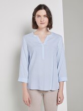 Gemusterte Bluse - Frauen - Vertical Blue White Stripe Gemusterte Bluse - Frauen - Vertical Blue White Stripe - 1 - TOM TAILOR