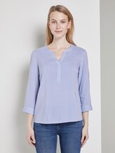 Gemusterte Bluse - Frauen - lightblue thin stripe vertical Gemusterte Bluse - Frauen - lightblue thin stripe vertical - 1 - TOM TAILOR