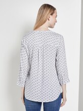 Patterned blouse - Women - blue white flowers and stripe Patterned blouse - Women - blue white flowers and stripe - 2 - TOM TAILOR