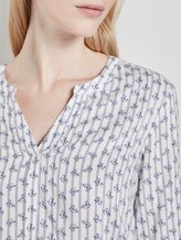 Patterned blouse - Women - blue white flowers and stripe Patterned blouse - Women - blue white flowers and stripe - 9 - TOM TAILOR