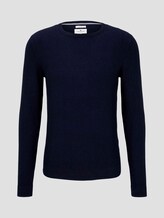 Weicher Pullover mit Struktur - Männer - Knitted Navy Melange Weicher Pullover mit Struktur - Männer - Knitted Navy Melange - 7 - TOM TAILOR