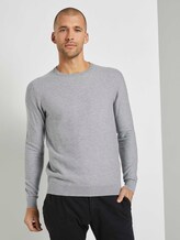 Weicher Pullover mit Struktur - Männer - Light Soft Grey Melange Weicher Pullover mit Struktur - Männer - Light Soft Grey Melange - 1 - TOM TAILOR
