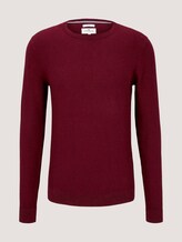 Weicher Pullover mit Struktur - Männer - wine red melange Weicher Pullover mit Struktur - Männer - wine red melange - 7 - TOM TAILOR