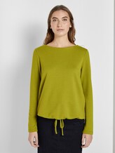 Strukturiertes Sweatshirt - Frauen - wood green Strukturiertes Sweatshirt - Frauen - wood green - 1 - TOM TAILOR
