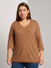3/4-Arm Shirt mit elastischem Bund - Frauen - light chestnut 3/4-Arm Shirt mit elastischem Bund - Frauen - light chestnut - 1 - My True Me
