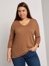 3/4-Arm Shirt mit elastischem Bund - Frauen - light chestnut 3/4-Arm Shirt mit elastischem Bund - Frauen - light chestnut - 5 - My True Me