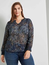 Gemusterte Bluse mit Smocking-Details - Frauen - navy based paisley Gemusterte Bluse mit Smocking-Details - Frauen - navy based paisley - 1 - My True Me