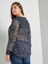 Gemusterte Bluse mit Smocking-Details - Frauen - navy based paisley Gemusterte Bluse mit Smocking-Details - Frauen - navy based paisley - 2 - My True Me