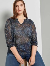 Gemusterte Bluse mit Smocking-Details - Frauen - navy based paisley Gemusterte Bluse mit Smocking-Details - Frauen - navy based paisley - 5 - My True Me