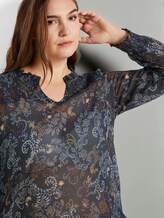 Gemusterte Bluse mit Smocking-Details - Frauen - navy based paisley Gemusterte Bluse mit Smocking-Details - Frauen - navy based paisley - 9 - My True Me
