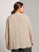 Pullover mit Zopfstrickmuster - Frauen - sand dune melange Pullover mit Zopfstrickmuster - Frauen - sand dune melange - 2 - My True Me