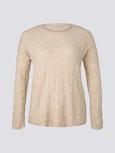 Pullover mit Zopfstrickmuster - Frauen - sand dune melange Pullover mit Zopfstrickmuster - Frauen - sand dune melange - 7 - My True Me