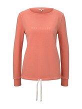 TOM TAILOR Damen Sweatshirt mit Schrift-Print, orange, Gr.XXL