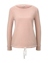 TOM TAILOR Damen Sweatshirt mit Schrift-Print, rosa, Gr.XL