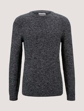 Melierter Pullover mit Strukturmuster - Männer - navy mouline Melierter Pullover mit Strukturmuster - Männer - navy mouline - 7 - TOM TAILOR Denim
