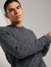 Melierter Pullover mit Strukturmuster - Männer - navy mouline Melierter Pullover mit Strukturmuster - Männer - navy mouline - 9 - TOM TAILOR Denim