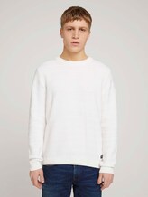 Pullover mit Zick-Zack-Struktur - Männer - Wool White Pullover mit Zick-Zack-Struktur - Männer - Wool White - 1 - TOM TAILOR Denim