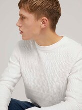 Pullover mit Zick-Zack-Struktur - Männer - Wool White Pullover mit Zick-Zack-Struktur - Männer - Wool White - 9 - TOM TAILOR Denim