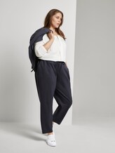 Curvy-Melierte Loose Fit Hose - Frauen - captain navy melange Curvy-Melierte Loose Fit Hose - Frauen - captain navy melange - 3 - My True Me
