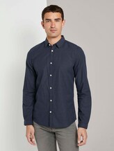 Fein gemustertes Hemd - Männer - navy off white dobby design Fein gemustertes Hemd - Männer - navy off white dobby design - 1 - TOM TAILOR
