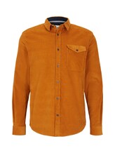 TOM TAILOR Herren Cord-Hemd mit Brusttasche, orange, Gr.L