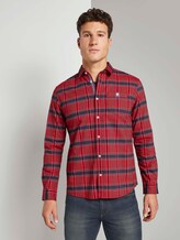 Kariertes Hemd mit Brusttasche - Männer - red navy fil a fil check Kariertes Hemd mit Brusttasche - Männer - red navy fil a fil check - 1 - TOM TAILOR
