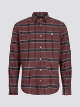 Kariertes Hemd mit Brusttasche - Männer - burgundy navy fil a fil check Kariertes Hemd mit Brusttasche - Männer - burgundy navy fil a fil check - 7 - TOM TAILOR