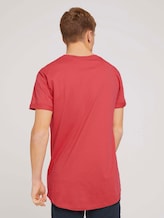 T-shirt with a chest print made with organic cotton - Men - Normal Red T-shirt with a chest print made with organic cotton - Men - Normal Red - 2 - TOM TAILOR Denim