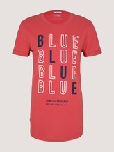 T-shirt with a chest print made with organic cotton - Men - Normal Red T-shirt with a chest print made with organic cotton - Men - Normal Red - 7 - TOM TAILOR Denim