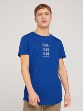T-Shirt mit Bio-Baumwolle - Männer - Shiny Royal T-Shirt mit Bio-Baumwolle - Männer - Shiny Royal - 1 - TOM TAILOR Denim