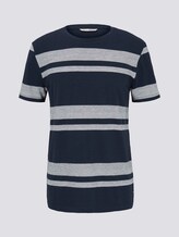 T-shirt met gestreepte textuur - Mannen - navy beige jacquard T-shirt met gestreepte textuur - Mannen - navy beige jacquard - 7 - TOM TAILOR Denim
