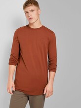 Langarmshirt mit kleinem Print - Männer - Goji Orange Langarmshirt mit kleinem Print - Männer - Goji Orange - 5 - TOM TAILOR Denim