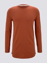 Langarmshirt mit kleinem Print - Männer - Goji Orange Langarmshirt mit kleinem Print - Männer - Goji Orange - 7 - TOM TAILOR Denim